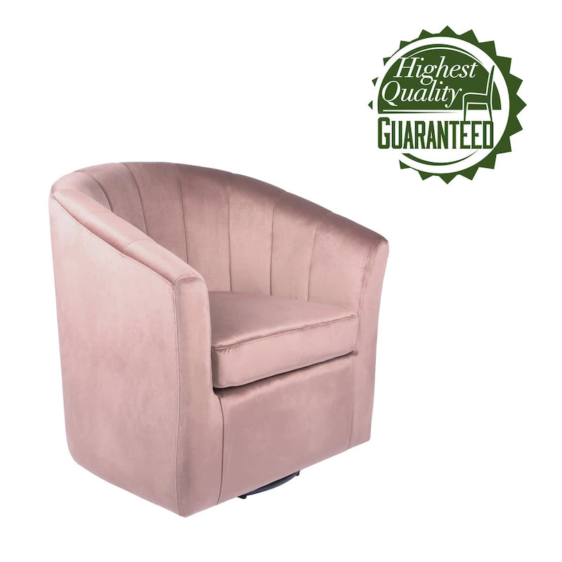 Poltrona Club girevole in velluto con cuscino removibile - Supporto ergonomico, capacità 136 kg