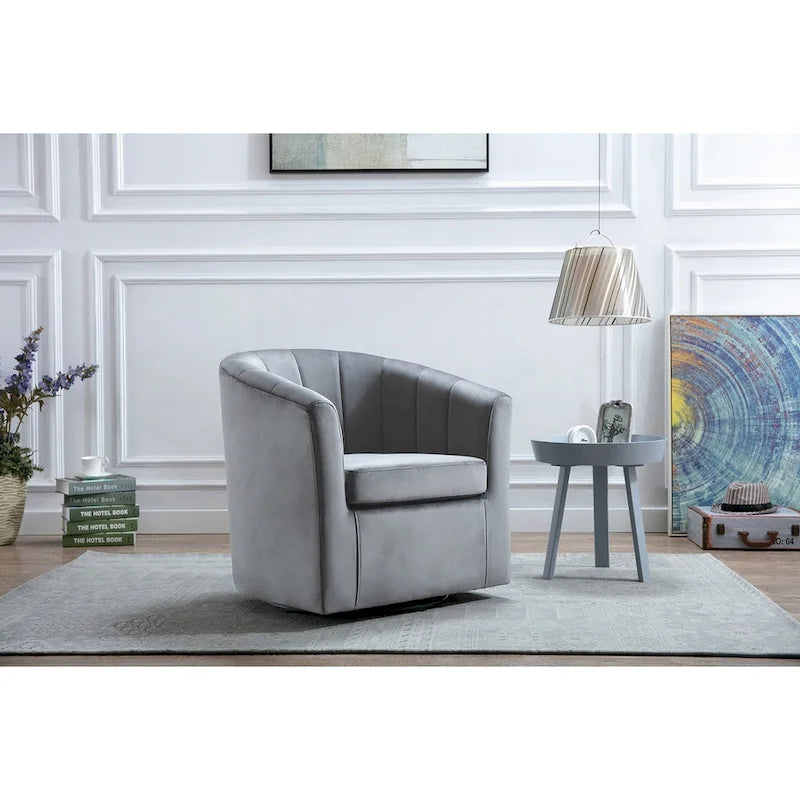Poltrona Club girevole in velluto con cuscino removibile - Supporto ergonomico, capacità 136 kg