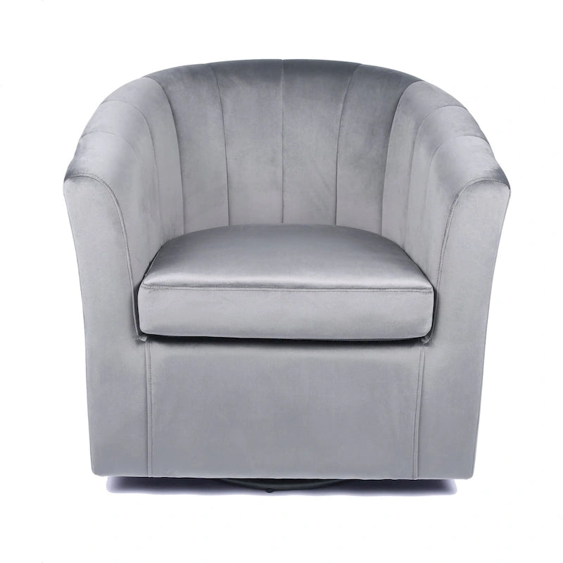 Poltrona Club girevole in velluto con cuscino removibile - Supporto ergonomico, capacità 136 kg