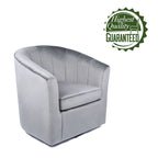 Poltrona Club girevole in velluto con cuscino removibile - Supporto ergonomico, capacità 136 kg