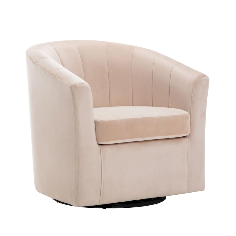 Poltrona Club girevole in velluto con cuscino removibile - Supporto ergonomico, capacità 136 kg