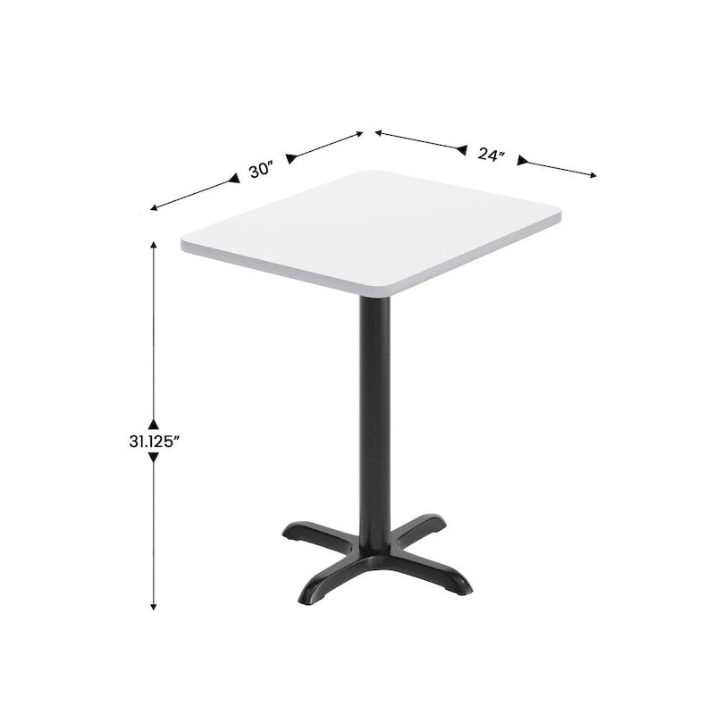 Piano tavolo rettangolare laminato 24 x 30 con base alta 22 x 22 - 24W x 30D x 31.125H