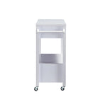 Carrello da portata moderno a 2 cassetti con portasciugamani e ripiano aperto
