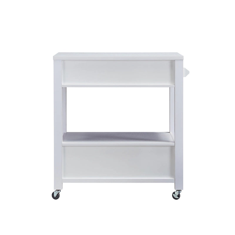 Carrello da portata moderno a 2 cassetti con portasciugamani e ripiano aperto
