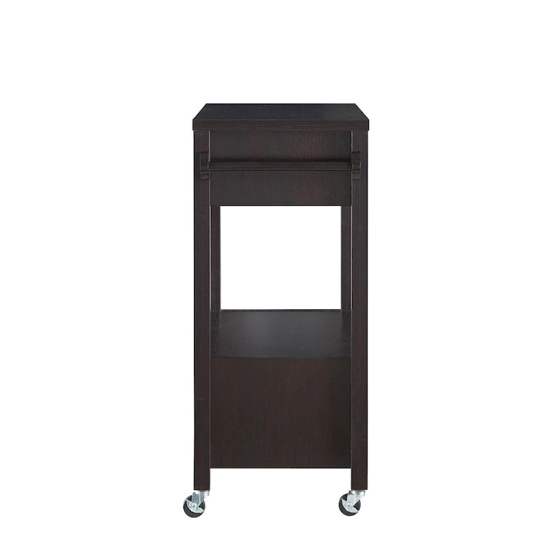Carrello da portata moderno a 2 cassetti con portasciugamani e ripiano aperto