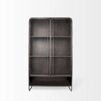 Vetrina in metallo marrone scuro con ante in rete – 110 cm L x 189 cm H