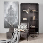 Vetrina in metallo marrone scuro con ante in rete – 110 cm L x 189 cm H