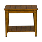 Tavolino Lampada Quadrato Oak con Ripiano Inferiore – 27" x 27"