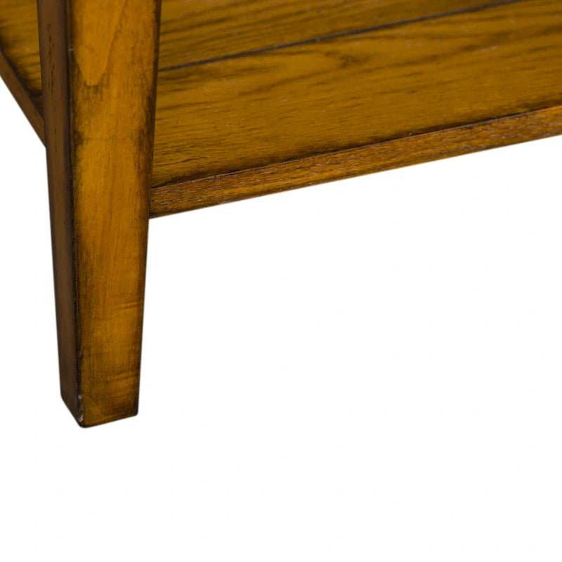 Tavolino Lampada Quadrato Oak con Ripiano Inferiore – 27" x 27"