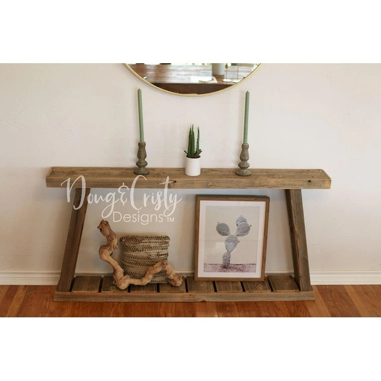 Consolle con struttura ad A in legno di recupero naturale da 60" – Completamente assemblata