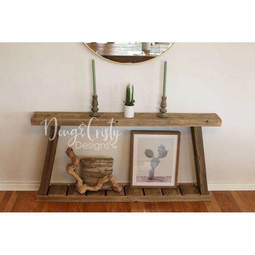 Consolle con struttura ad A in legno di recupero naturale da 60" – Completamente assemblata