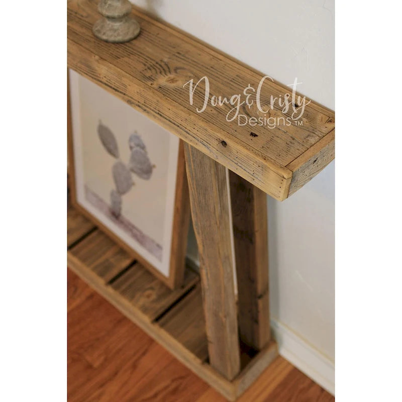 Consolle con struttura ad A in legno di recupero naturale da 60" – Completamente assemblata