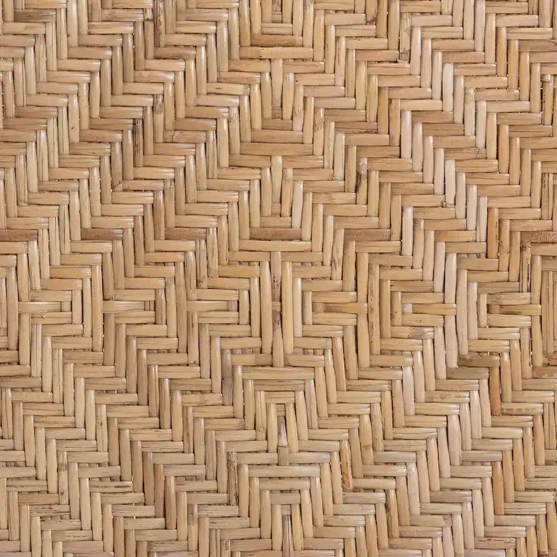 Sedia da pranzo artigianale Mid-Century Modern in rattan – Nera e Marrone Naturale