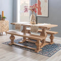 Panca da pranzo in legno massello di pino – 160 cm L x 38 cm P x 44 cm H
