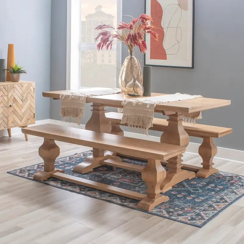 Panca da pranzo in legno massello di pino – 160 cm L x 38 cm P x 44 cm H