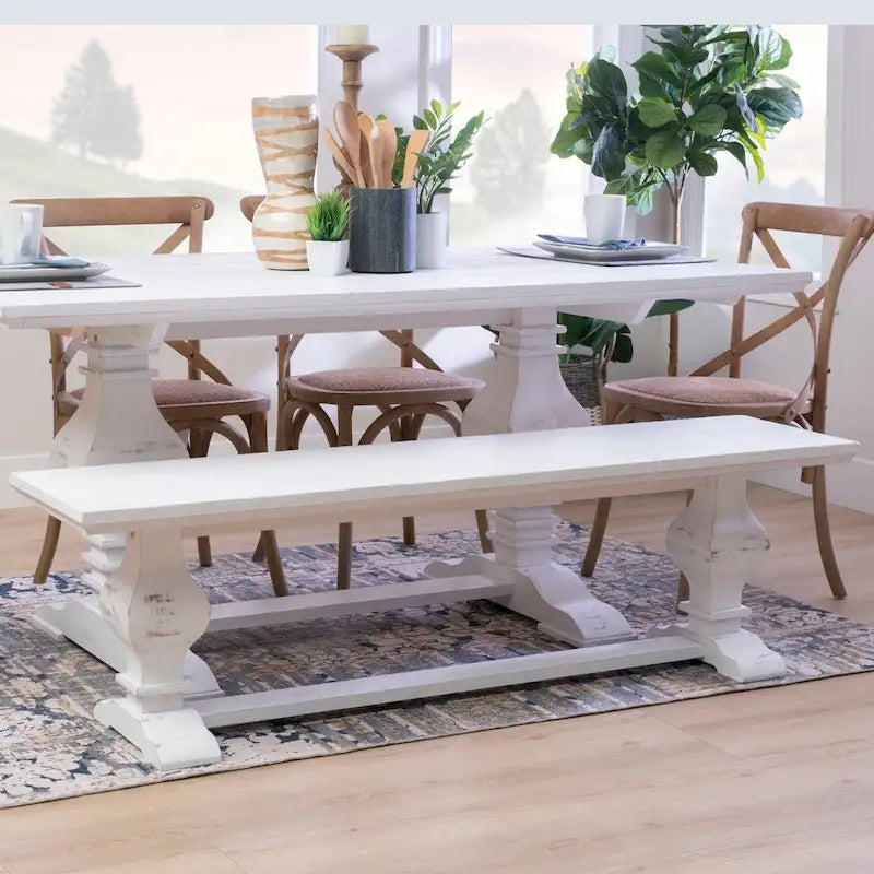 Panca da pranzo in legno massello di pino – 160 cm L x 38 cm P x 44 cm H