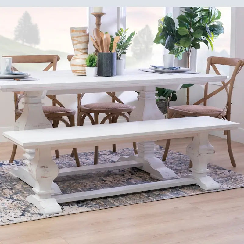 Panca da pranzo in legno massello di pino – 160 cm L x 38 cm P x 44 cm H