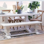 Panca da pranzo in legno massello di pino – 160 cm L x 38 cm P x 44 cm H