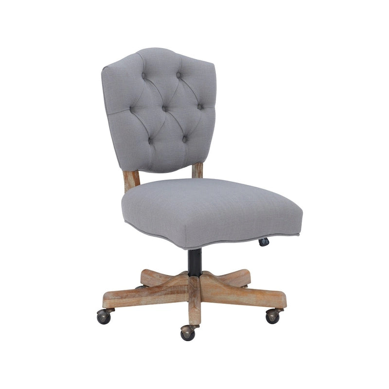 Sedia da ufficio Tufted grigia - Altezza regolabile, girevole, stile classico