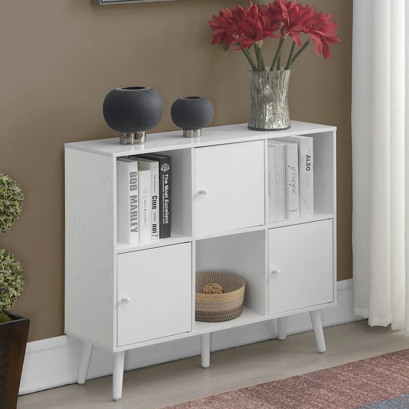 Madia Consolle Organizer a Cubo Mid-Century con 3 Scomparti e 3 Armadietti