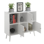 Madia Consolle Organizer a Cubo Mid-Century con 3 Scomparti e 3 Armadietti