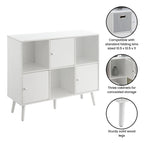 Madia Consolle Organizer a Cubo Mid-Century con 3 Scomparti e 3 Armadietti