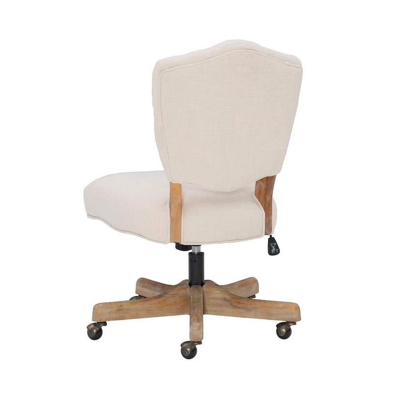 Sedia da ufficio Tufted in pelle naturale – Altezza regolabile, girevole, stile classico