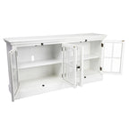 Mobile TV in rovere bianco a 4 ante con ante in vetro – 183 cm L x 91 cm A