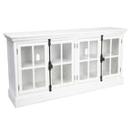 Mobile TV in rovere bianco a 4 ante con ante in vetro – 183 cm L x 91 cm A