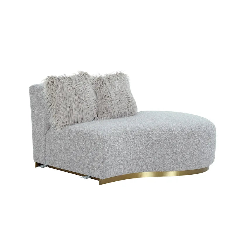 Divano scultoreo curvo con 3 cuscini – Bianco o Grigio