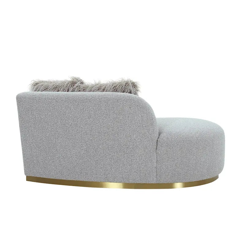 Divano scultoreo curvo con 3 cuscini – Bianco o Grigio