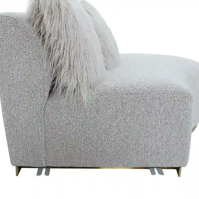 Divano scultoreo curvo con 3 cuscini – Bianco o Grigio