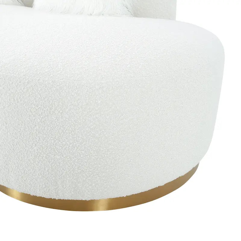 Divano scultoreo curvo con 3 cuscini – Bianco o Grigio