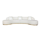 Divano scultoreo curvo con 3 cuscini – Bianco o Grigio