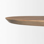 Tavolo da pranzo rotondo in legno massello da 60" marrone chiaro – Base sfaccettata scolpita, 4 posti a sedere