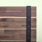 Letto a piattaforma King size in legno in stile industriale e rustico a basso profilo