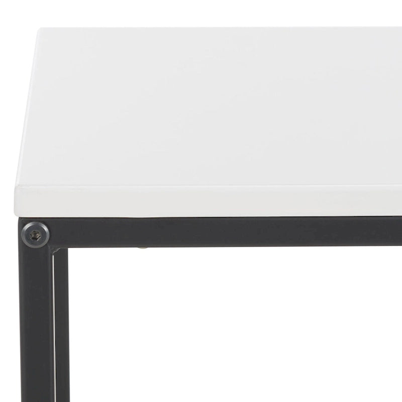 Tavolino industriale con tasca in similpelle – 56 cm L x 35,5 cm P x 51 cm H