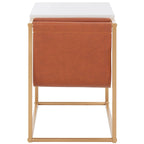 Tavolino industriale con tasca in similpelle – 56 cm L x 35,5 cm P x 51 cm H