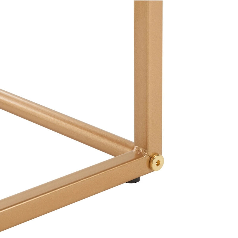 Tavolino industriale con tasca in similpelle – 56 cm L x 35,5 cm P x 51 cm H