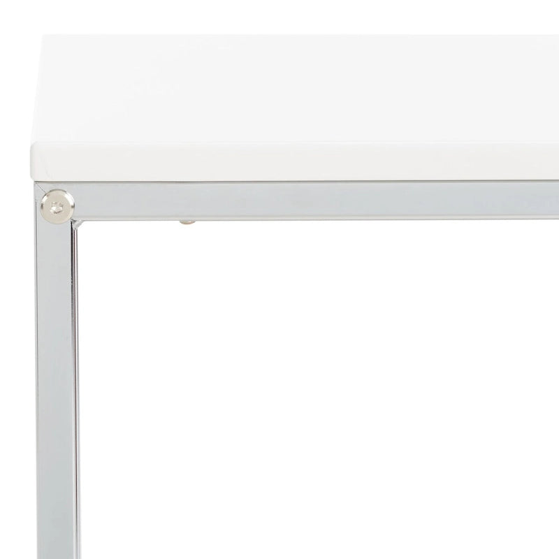 Tavolino industriale con tasca in similpelle – 56 cm L x 35,5 cm P x 51 cm H