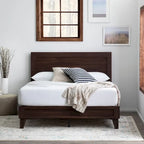 Letto a piattaforma classico in legno con elegante testiera – Diverse misure