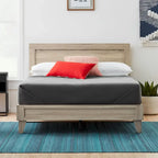 Letto a piattaforma classico in legno con elegante testiera – Diverse misure