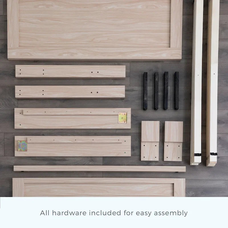 Letto a piattaforma classico in legno con elegante testiera – Diverse misure