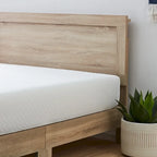 Letto a piattaforma classico in legno con elegante testiera – Diverse misure