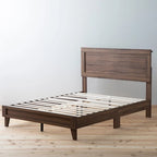 Letto a piattaforma classico in legno con elegante testiera – Diverse misure