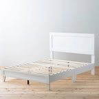 Letto a piattaforma classico in legno con elegante testiera – Diverse misure