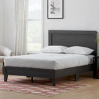 Letto a piattaforma classico in legno con elegante testiera – Diverse misure