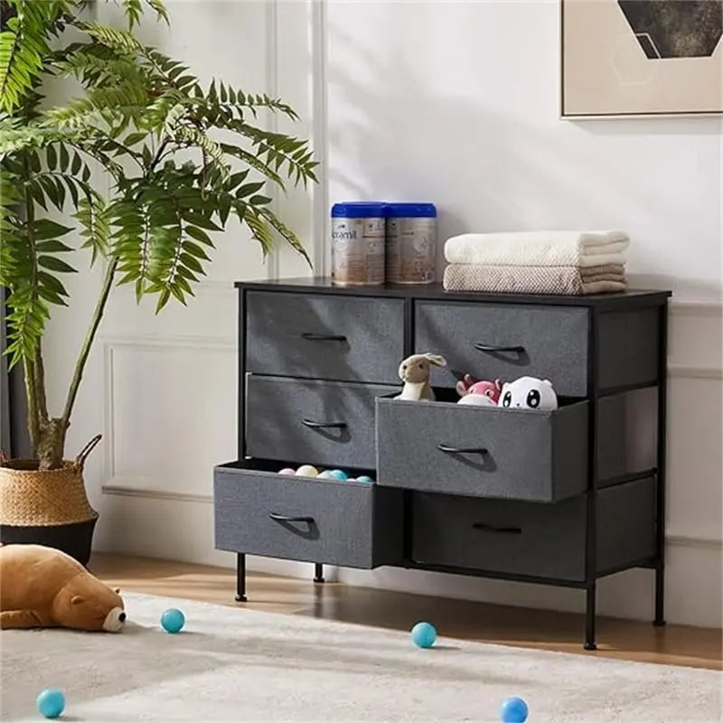 Cassettiera in tessuto a 6 cassetti – 97 cm L x 76,2 cm H