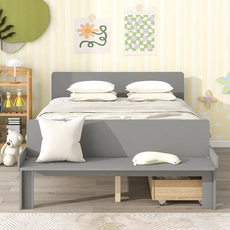 Letto matrimoniale con panca pediera e 2 cassetti portaoggetti