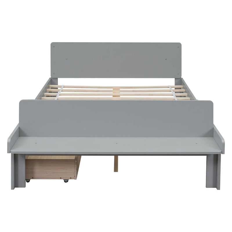 Letto matrimoniale con panca pediera e 2 cassetti portaoggetti